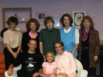 Several cast and crew members of "Steel Magnolias" pose for the camera.