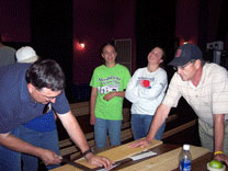 Workshop participants work on building the production set.