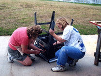 Anyone can do carpentry and set construction, right Jo-Lea and Sarah?