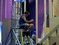 Construction on the set of "Rumors".